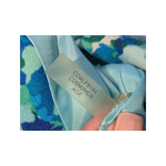 Calvin Klein Linen Blend Blue Green Floral Sheath Dress Classic Chic *SZ 4 - Picture 11 of 12